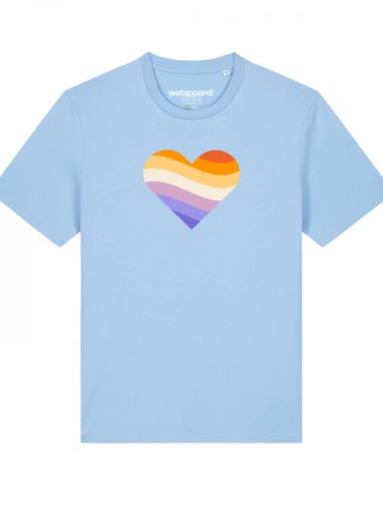 Foto van product Watapparel Shirt 'Rainbow Heart' lichtblauw / gemengde kleuren
