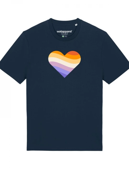 Foto van product Watapparel Shirt 'Rainbow Heart' navy / gemengde kleuren