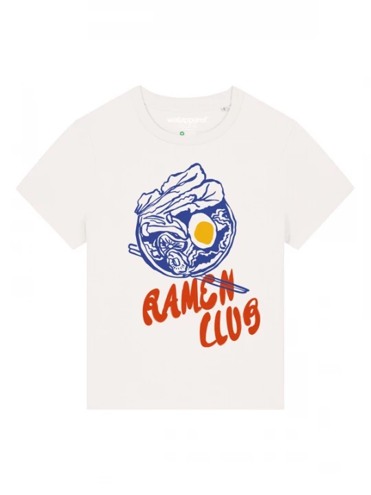 Foto van product Watapparel Shirt 'Ramen Club' blauw / geel / rood / wit