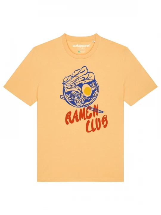 Foto van product Watapparel Shirt 'Ramen Club' navy / lichtgeel / rood