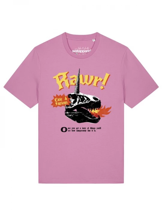 Foto van product Watapparel Shirt 'Rawr' geel / lichtroze / vuurrood / zwart