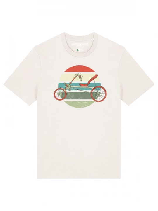 Foto van product Watapparel Shirt 'Recumbent Bike' turquoise / pastelgroen / rood / wit