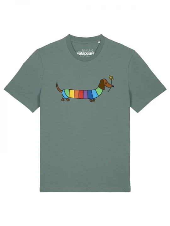 Foto van product Watapparel Shirt 'Regenbogen Dackel' groen / gemengde kleuren