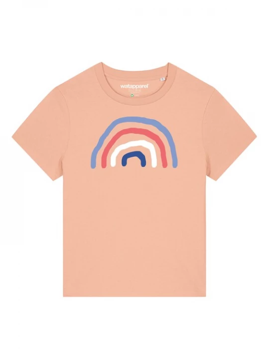Foto van product Watapparel Shirt 'Regenbogen' donkerblauw / abrikoos / rood / wit