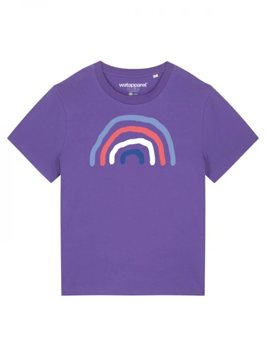 Foto van product Watapparel Shirt 'Regenbogen' donkerblauw / lila / rood / wit