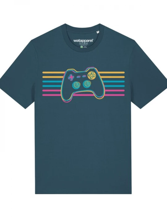 Foto van product Watapparel Shirt ' Retro Joystick ' blauw / gemengde kleuren
