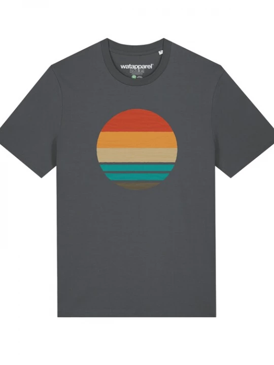 Foto van product Watapparel Shirt ' Retro Sunset Ocean ' antraciet / gemengde kleuren