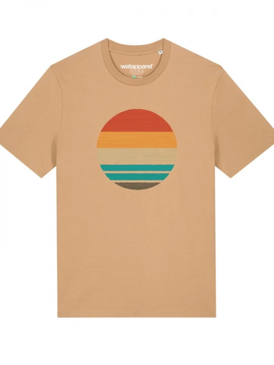 Foto van product Watapparel Shirt ' Retro Sunset Ocean ' beige / gemengde kleuren
