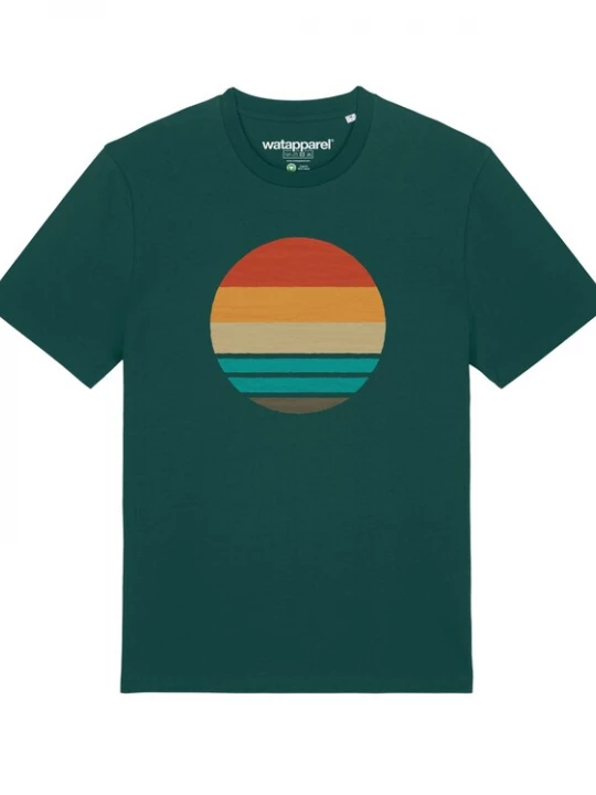 Foto van product Watapparel Shirt 'Retro Sunset Ocean' groen / donkergroen