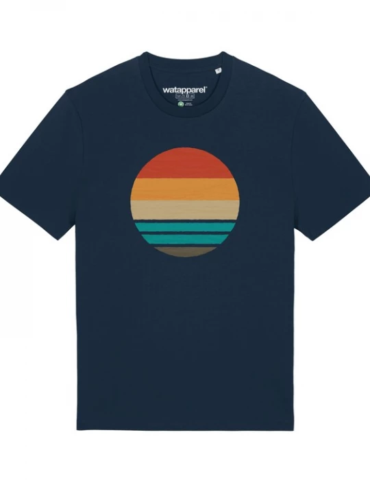 Foto van product Watapparel Shirt 'Retro Sunset Ocean' navy / gemengde kleuren