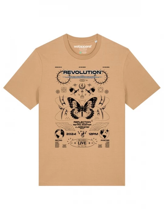 Foto van product Watapparel Shirt 'Revolution' beige / zwart / wit