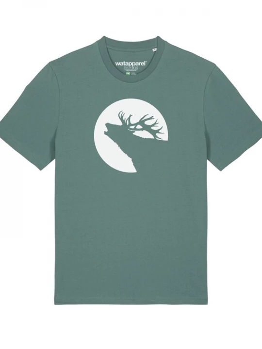 Foto van product Watapparel Shirt 'Röhrender Hirsch' groen / wit