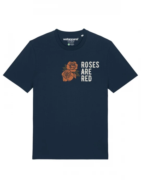 Foto van product Watapparel Shirt 'Roses Are Red' navy / olijfgroen / oranje / wit
