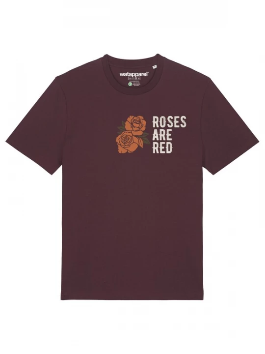 Foto van product Watapparel Shirt 'Roses are red' sepia / greige / spar / wijnrood