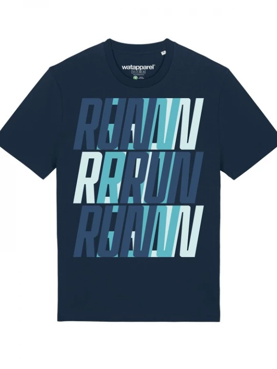 Foto van product Watapparel Shirt 'Run, Run, Run' marine / navy / turquoise / pastelblauw