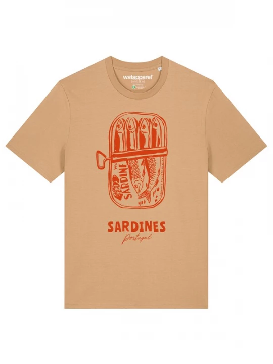 Foto van product Watapparel Shirt 'Sardines Portugal' beige / oranje