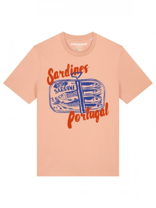 Foto van product Watapparel Shirt 'Sardines Portugal' blauw / abrikoos / rood