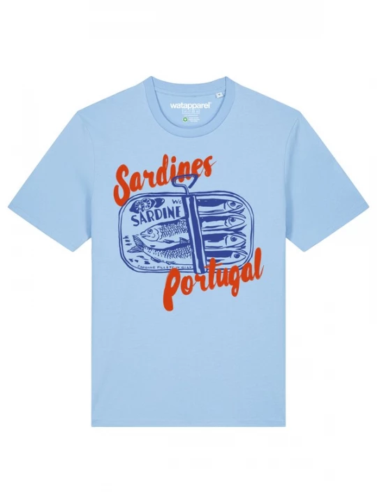Foto van product Watapparel Shirt 'Sardines Portugal' blauw / lichtblauw / rood