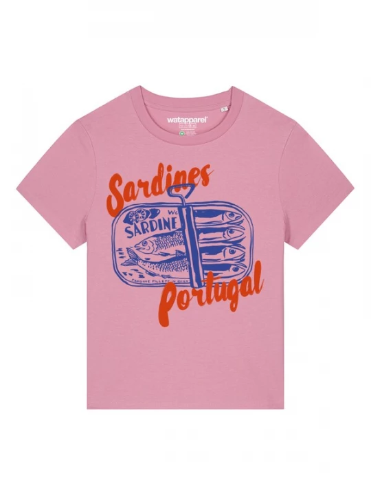 Foto van product Watapparel Shirt 'Sardines Portugal' blauw / rosa / rood