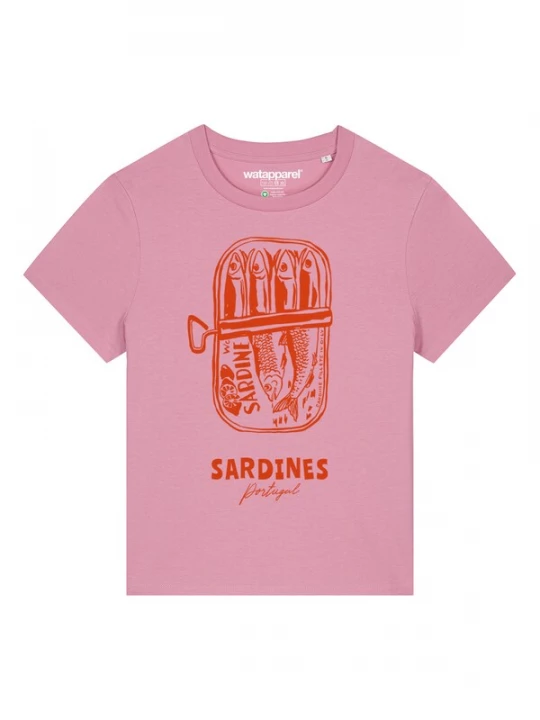 Foto van product Watapparel Shirt 'Sardines Portugal' kreeft / oudroze