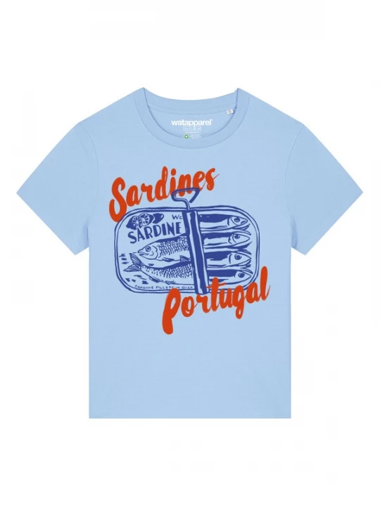 Foto van product Watapparel Shirt 'Sardines Portugal' lichtblauw / donkerblauw / kreeft