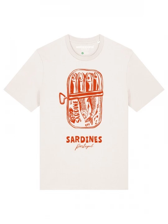 Foto van product Watapparel Shirt 'Sardines Portugal' oranjerood / offwhite