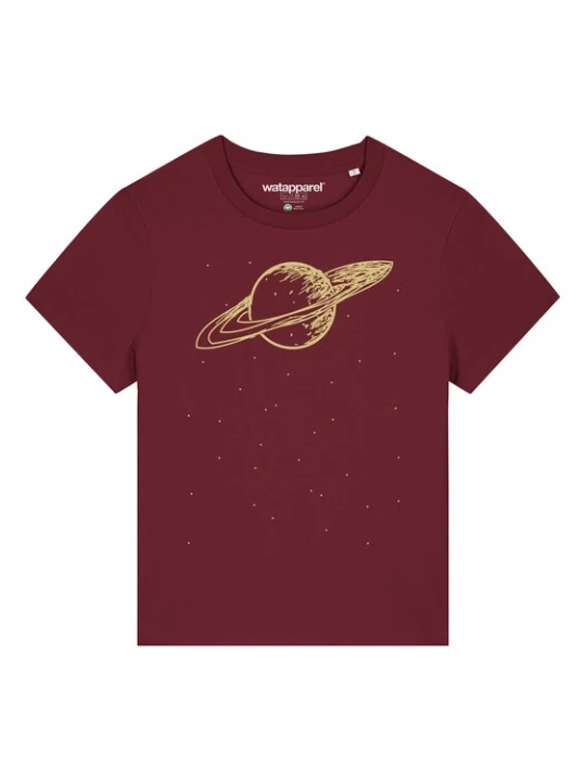 Foto van product Watapparel Shirt ' Saturn ' geel / bordeaux
