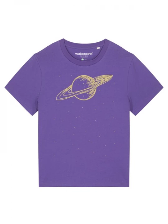 Foto van product Watapparel Shirt 'Saturn' mosterd / lavendel