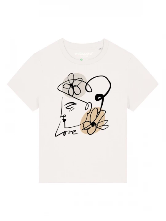 Foto van product Watapparel Shirt 'Self love' beige / zwart / wit