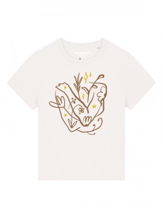 Foto van product Watapparel Shirt 'Self Love' bruin / curry / wit