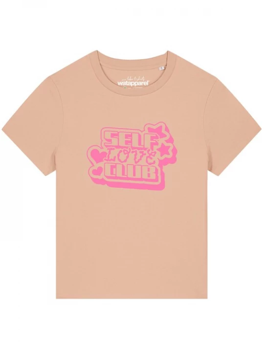 Foto van product Watapparel Shirt 'Self love Club' abrikoos