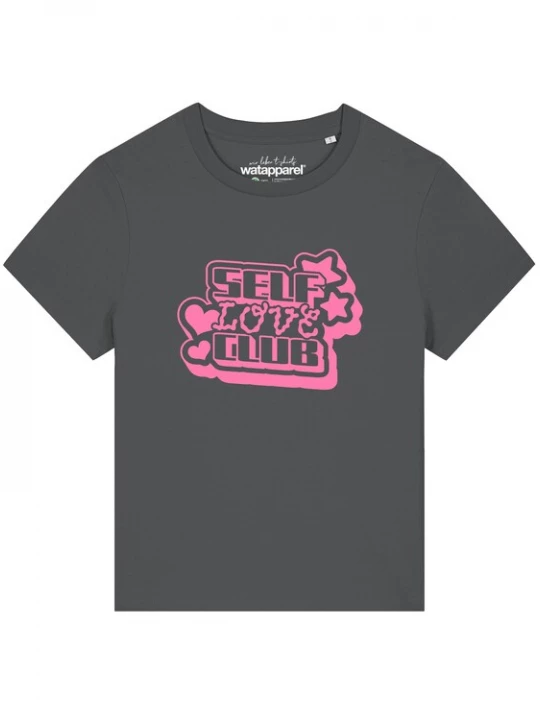 Foto van product Watapparel Shirt 'Self love Club' antraciet / pink