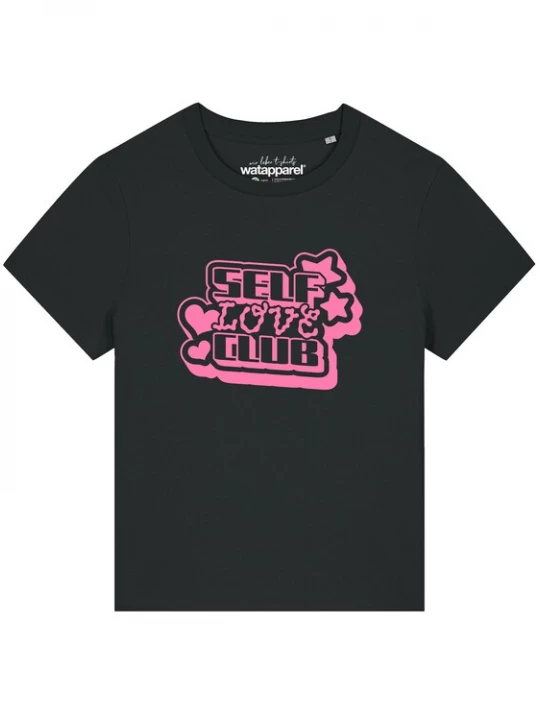 Foto van product Watapparel Shirt 'Self love Club' pink / zwart