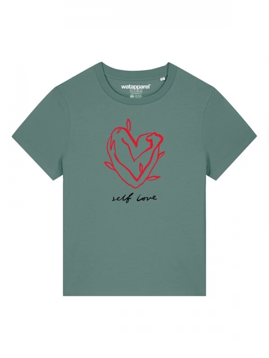 Foto van product Watapparel Shirt 'Self Love' groen / rood / zwart