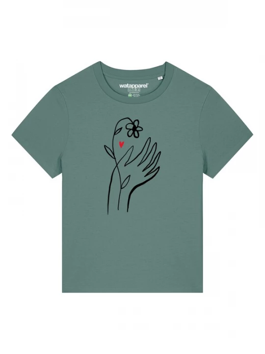 Foto van product Watapparel Shirt 'Self love' groen / rood / zwart