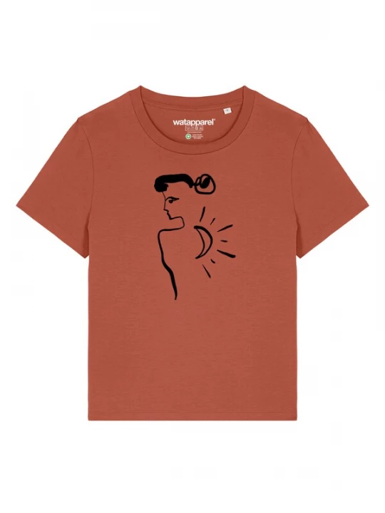 Foto van product Watapparel Shirt 'Self Love' kastanjebruin / zwart