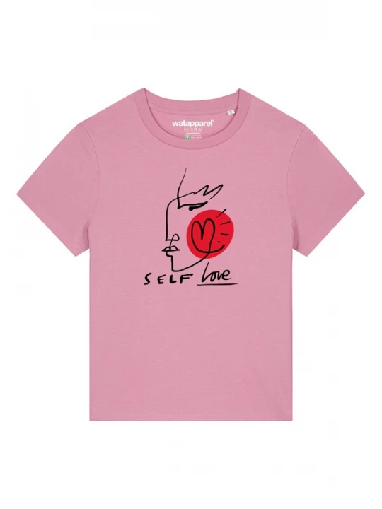Foto van product Watapparel Shirt 'Self Love' oudroze / rood / zwart