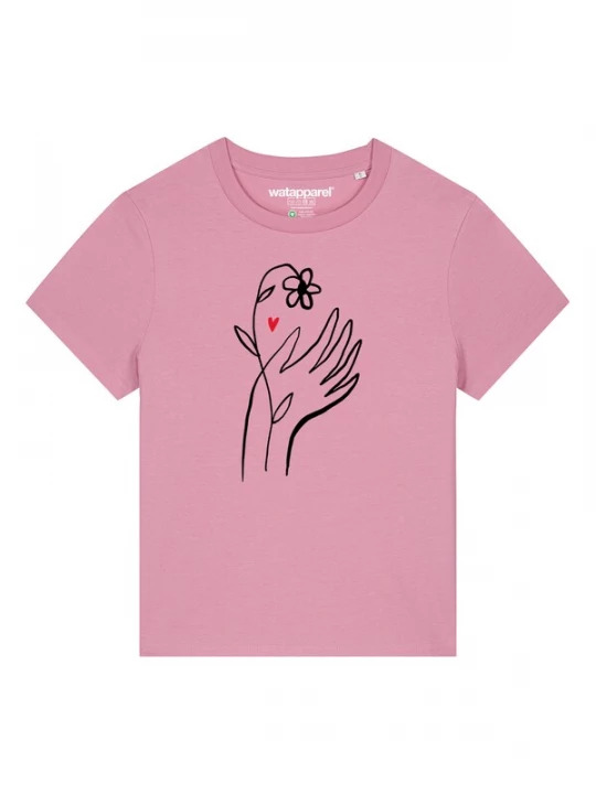 Foto van product Watapparel Shirt 'Self Love' pitaja roze / rood / zwart