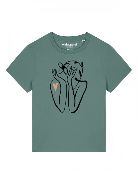 Foto van product Watapparel Shirt 'Self Love' riet / poederroze / zwart