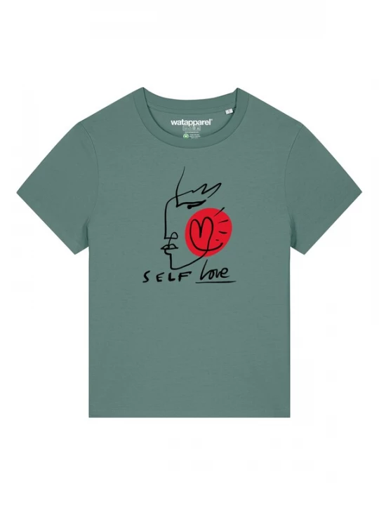 Foto van product Watapparel Shirt 'Self Love' riet / rood / zwart