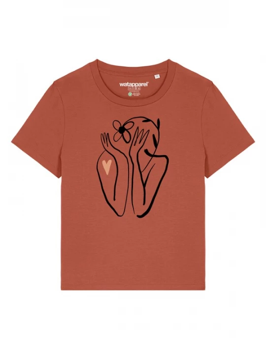 Foto van product Watapparel Shirt 'Self Love' roestbruin / zwart