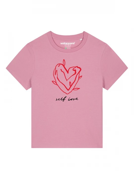 Foto van product Watapparel Shirt 'Self Love' rosa / rood / zwart