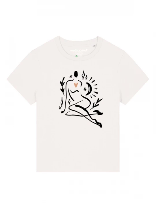 Foto van product Watapparel Shirt 'Self Love' sand / zwart / wit