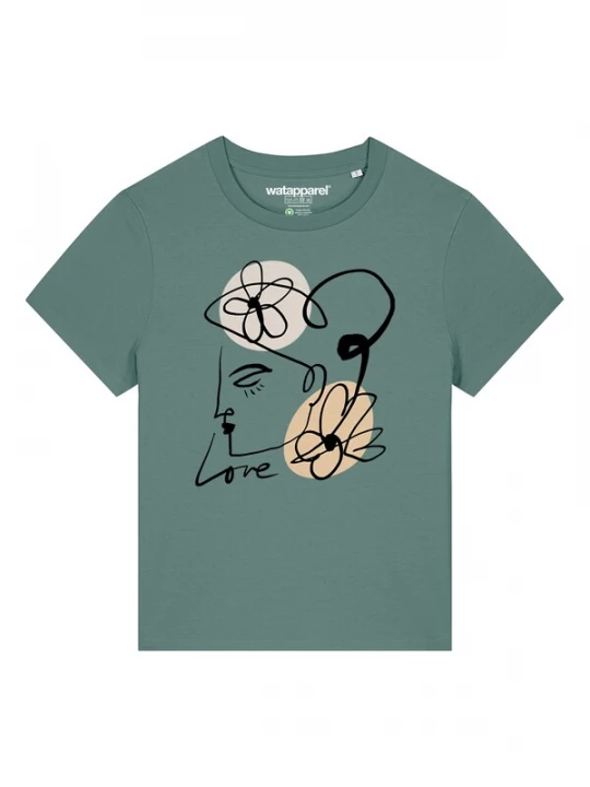 Foto van product Watapparel Shirt 'Self Love' taupe / spar / pasteloranje / zwart