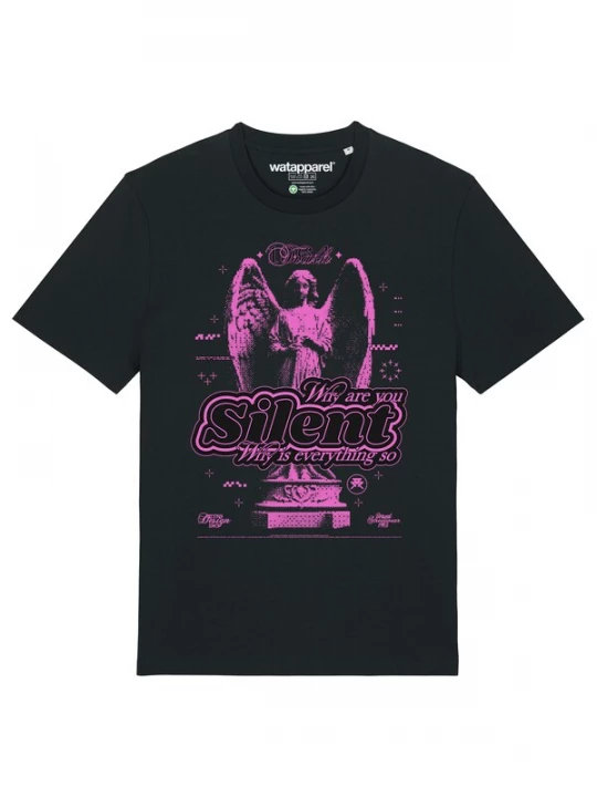 Foto van product Watapparel Shirt 'Silent' neonlila / zwart