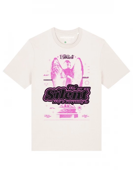 Foto van product Watapparel Shirt 'Silent' orchidee / zwart / wit