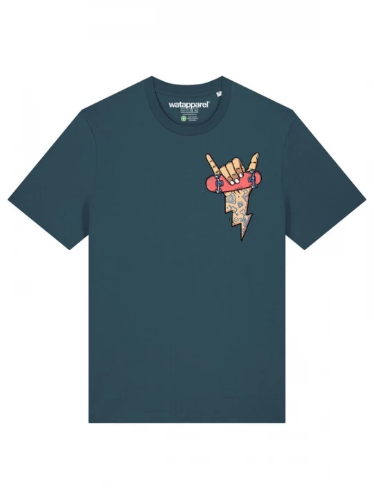 Foto van product Watapparel Shirt 'Skateboard' beige / donkerblauw / rood