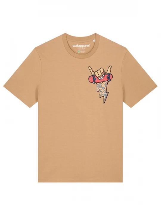 Foto van product Watapparel Shirt 'Skateboard' sand / blauw / zwart / wit