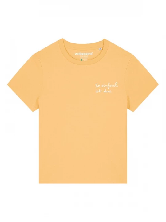 Foto van product Watapparel Shirt 'So Einfach Ist Das' lichtgeel / wit