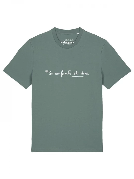 Foto van product Watapparel Shirt 'So Einfach Ist Das' mintgroen / wit
